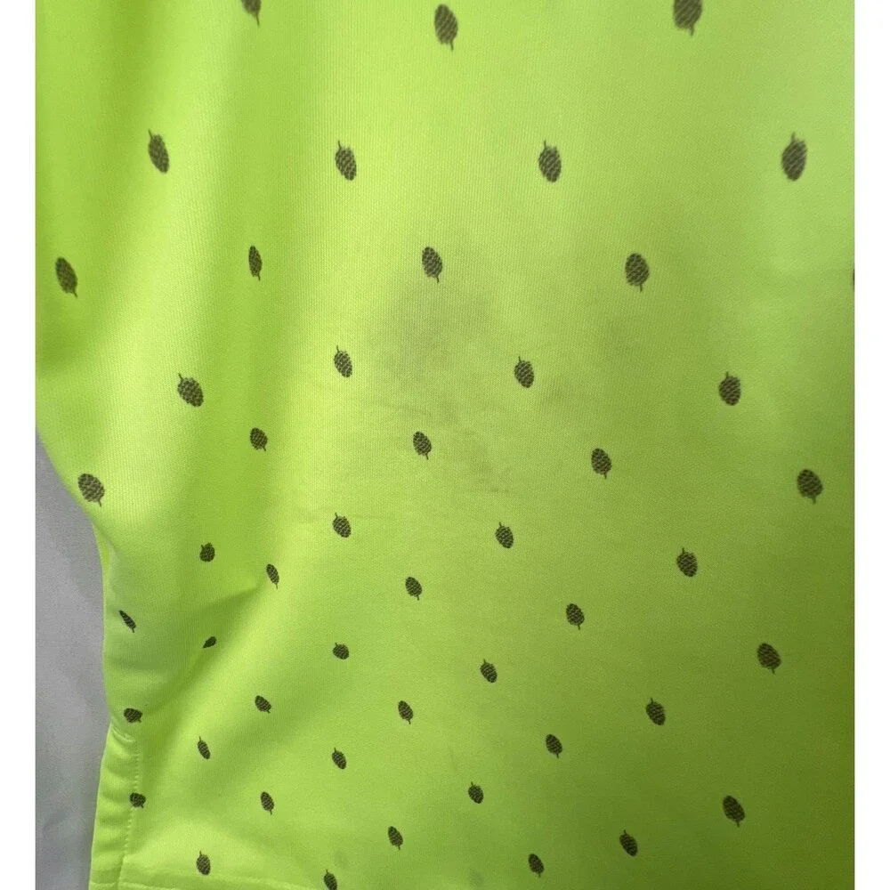 ADIDAS Performance Polo Shirt Mens M Pinecone Print Hi-Res Yellow Gray UPF 50